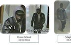 A burglary suspect is shown in surveillance photos taken in Osseo district schools that he broke into.