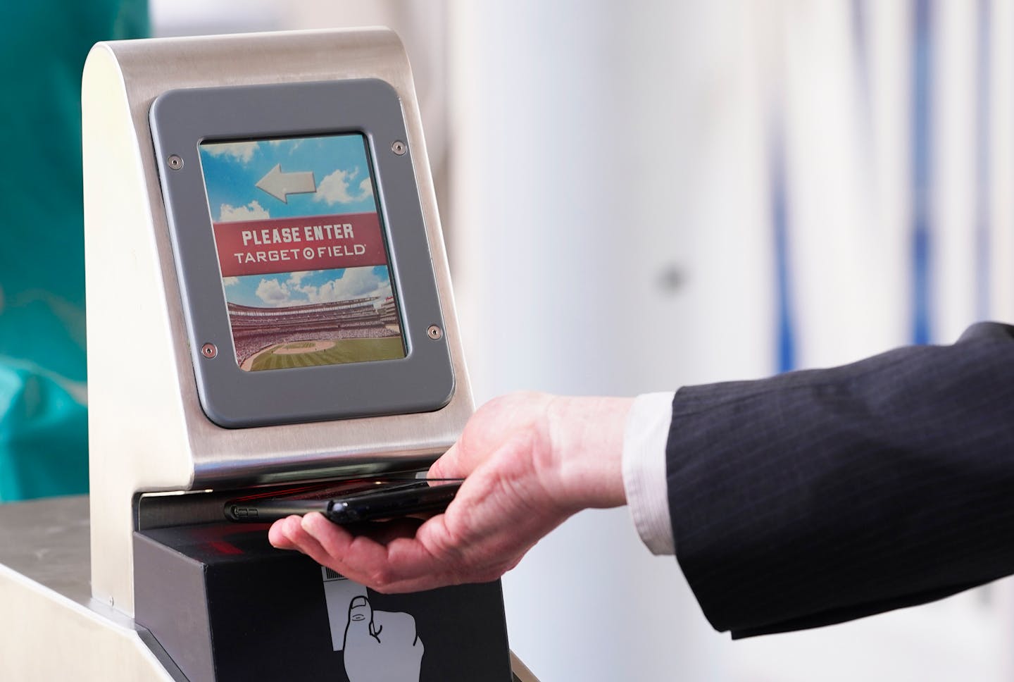 An automated ticket scanning station ahead of the Minnesota Twins April 8 home opener at Target Field and seen Tuesday in Minneapolis. ]