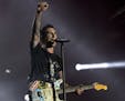 Adam Levine of Maroon 5 performs at the Rock in Rio music festival in Rio de Janeiro, Brazil, Saturday, Sept. 16, 2017. (AP Photo/Silvia Izquierdo) OR