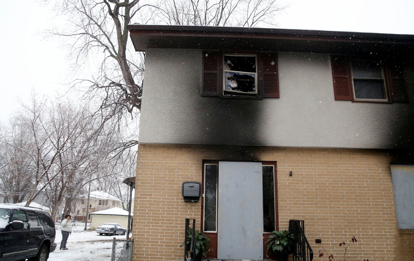 The charred exterior of a house on the 2100 block of Emerson Ave. N. where one person is dead following an overnight blaze and seen Wednesday, Nov. 23, in Minneapolis, MN.] (DAVID JOLES/STARTRIBUNE)djoles@startribune.com The charred exterior of a house on the 2100 block of Emerson Ave. N. where one person is dead following an overnight blaze and seen Wednesday, Nov. 23, in Minneapolis, MN.