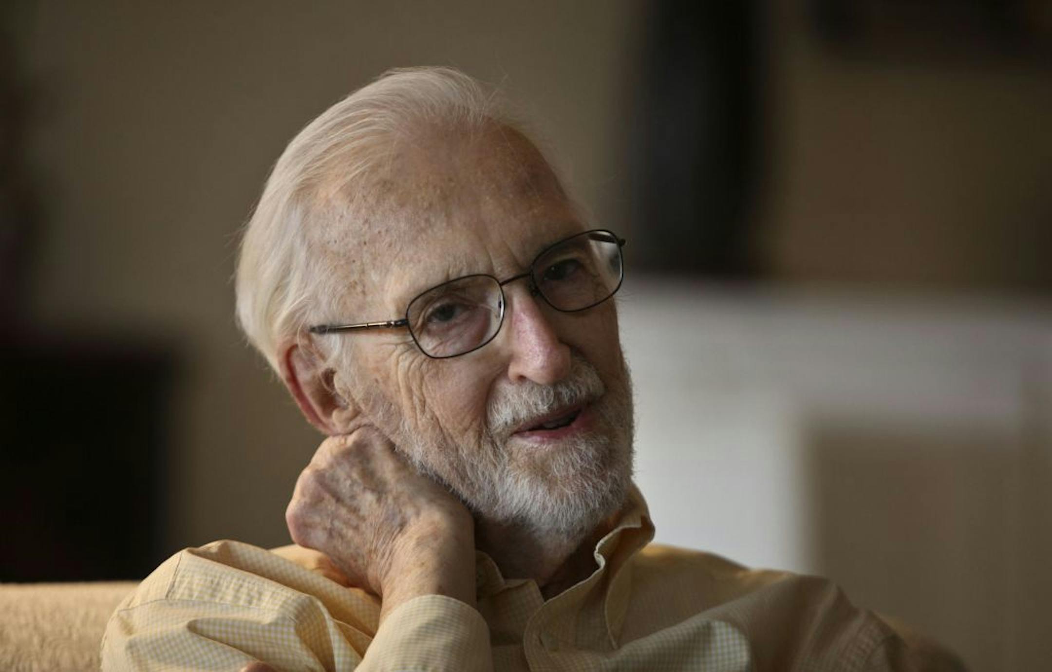 David Brink, 92, will be interacting with 15 students in his "Exploring Poetry" class, offered through the St. Louis Park Senior Program.