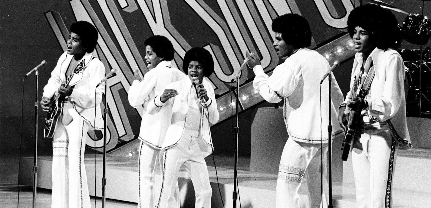 FILE - In this Sept. 15, 1972 file photo, The Jackson 5, from left, Tito, Marlon, Michael, Jackie and Jermaine perform during the "Sonny and Cher Comedy Hour" in Los Angeles. (AP Photo, file) ORG XMIT: MIN2013070812591940