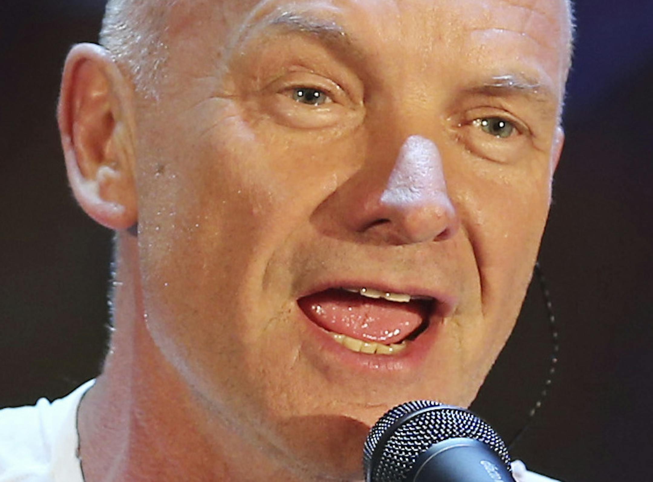 FILE - This Nov. 10, 2013 file photo shows British singer Sting performing during the Italian State RAI TV program "Che Tempo che Fa", in Milan, Italy. Producers said Wednesday, Feb. 12, 2014, that the show "The Last Ship," inspired by Sting's memories of growing up in a shipbuilding community in northeast England, will start performances Sept. 30 at the Neil Simon Theatre. Opening night will be Oct. 26. (AP Photo/Antonio Calanni, File)