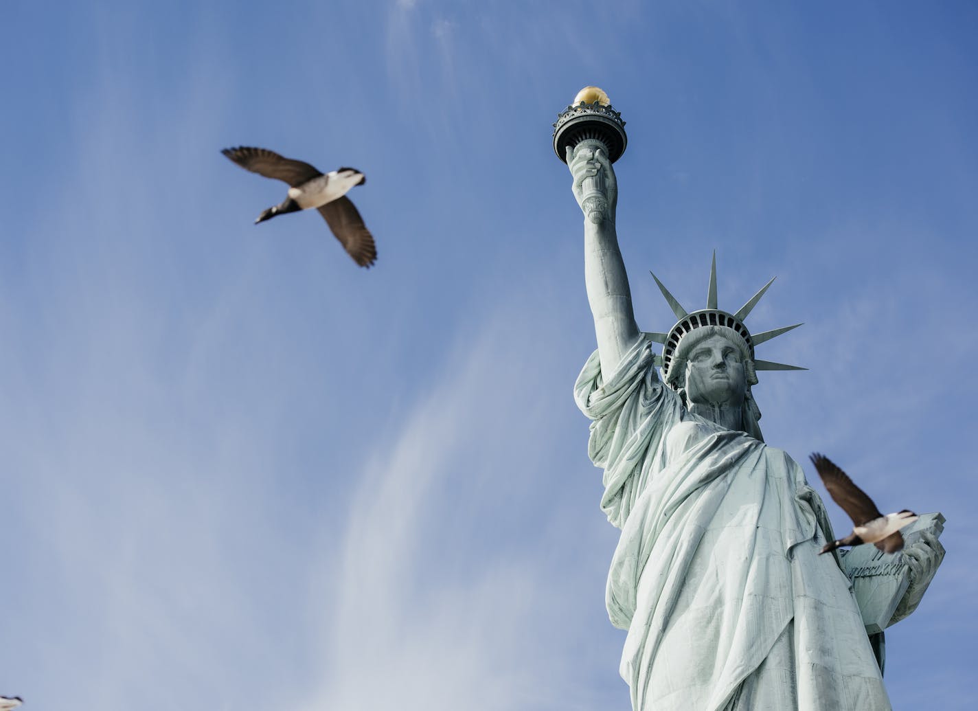 The Statue of Liberty, on Liberty Island in New York, March 21, 2017. The monument, a gift from France, was conceived as a celebration of the abolition of slavery and the Union&#x2019;s victory in the Civil War. But the statue's prominence in New York Harbor at a time when immigrants were arriving at nearby Ellis Island has shifted its meaning to people. (Vincent Tullo/The New York Times) ORG XMIT: XNYT12