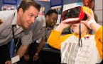 A group of Best Buy employees showed patients new technology during a recent visit to St. Jude Children's Research Hospital in Memphis.