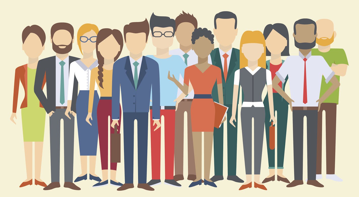 Set of business people, collection of diverse characters in flat cartoon style, vector illustration. istock