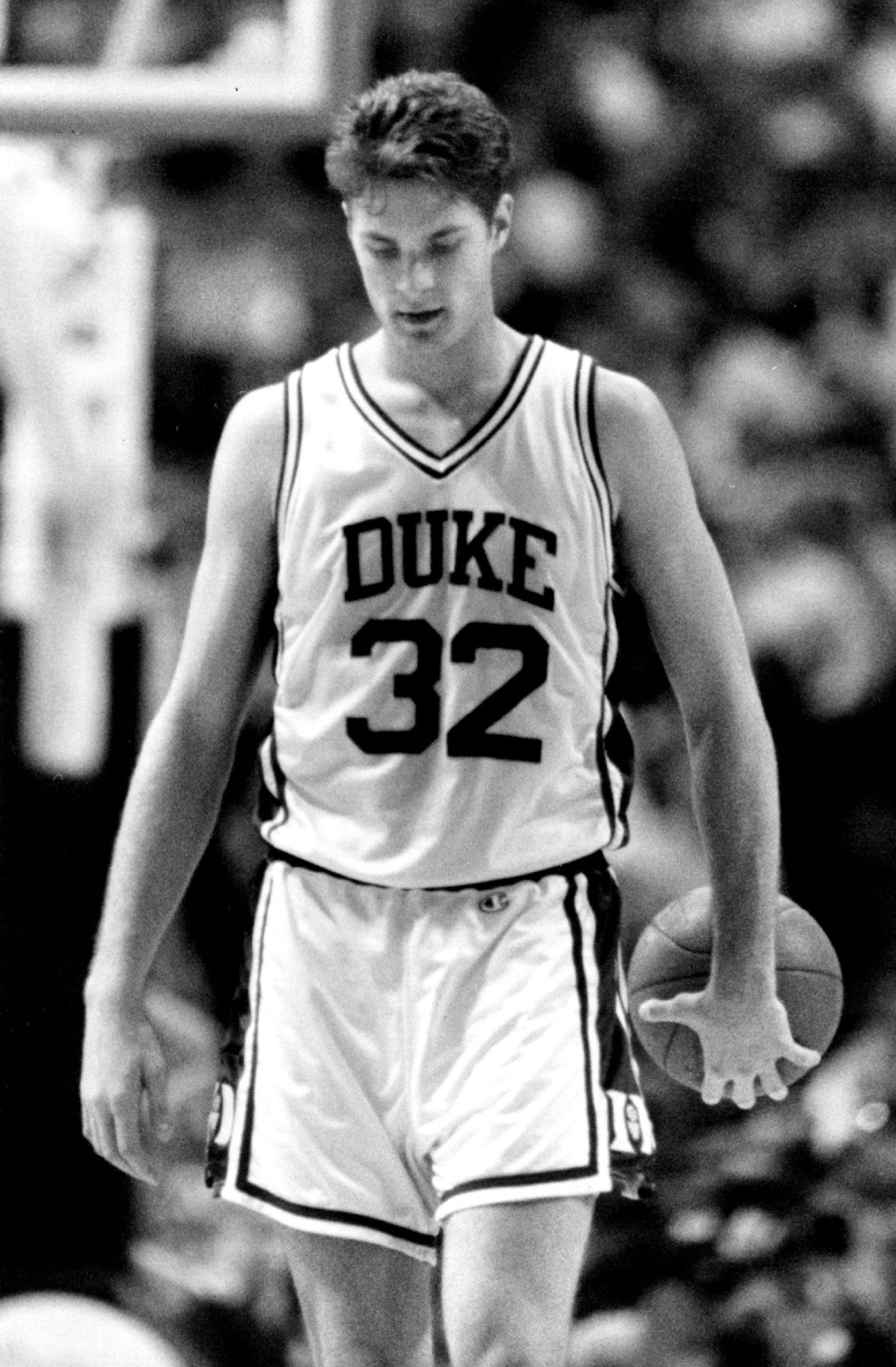 April, 1992: Duke center Christian Laettner in the Final Four.