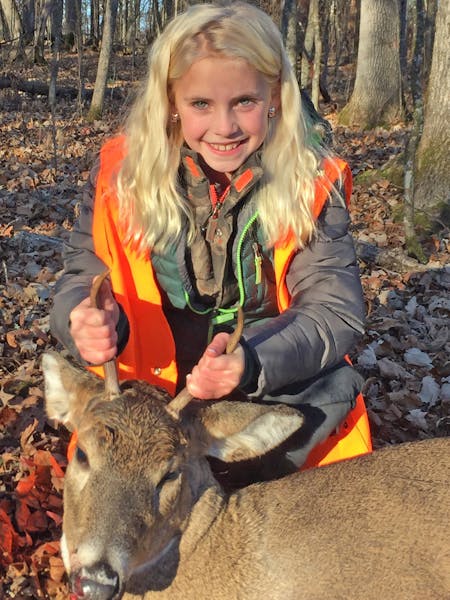 Grace Kruse, 10, bagged her first deer in 2016, hunting with her Dad, Jay Kruse.
