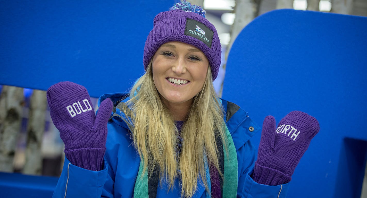 Kelsey Little tried on her Crew 52 gear last week in downtown Minneapolis.