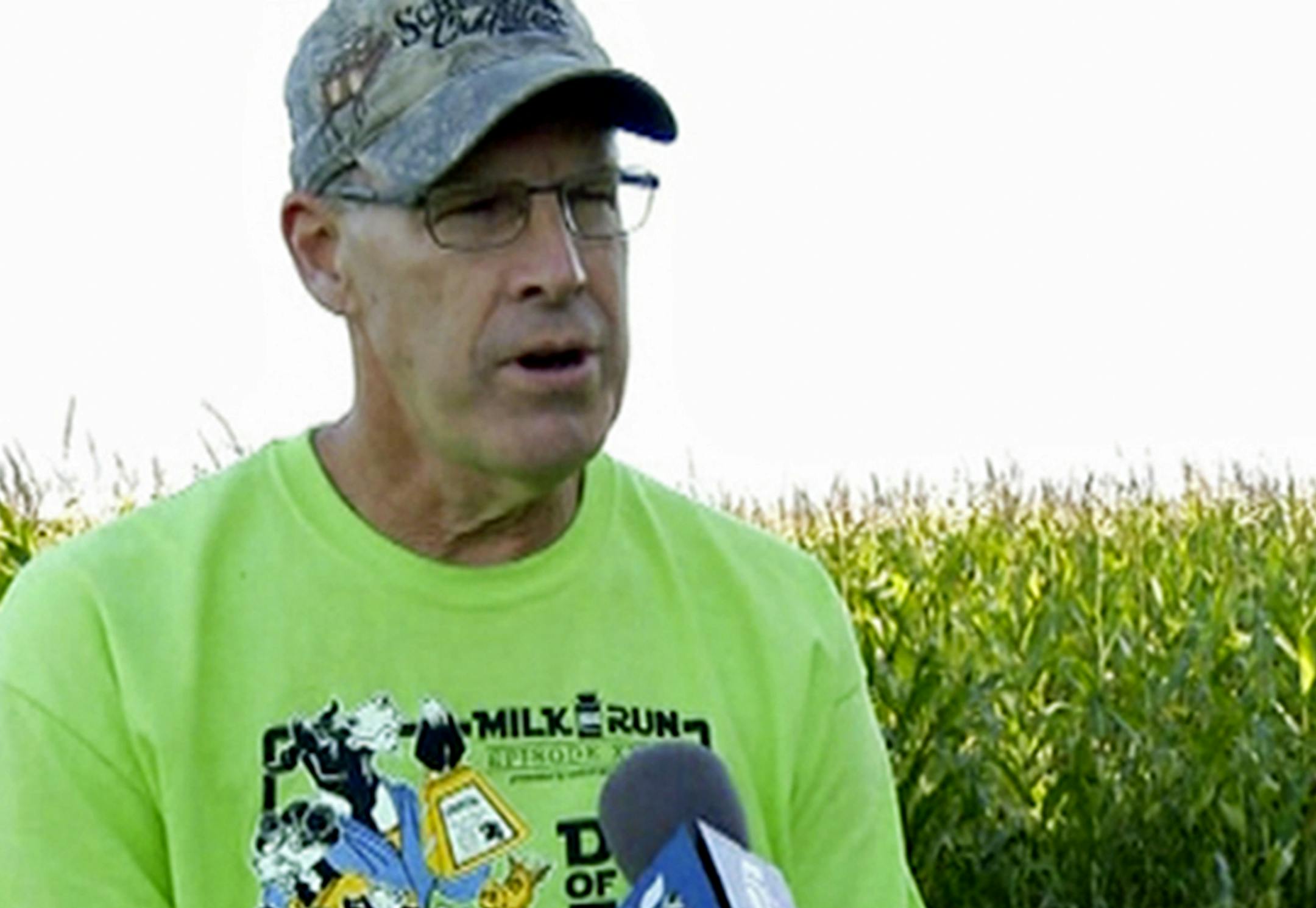 In this Sept. 3, 2016 frame grab provided by KSTP-TV, Dan Rassier talks with a reporter at his farm near St. Joseph, Minn.