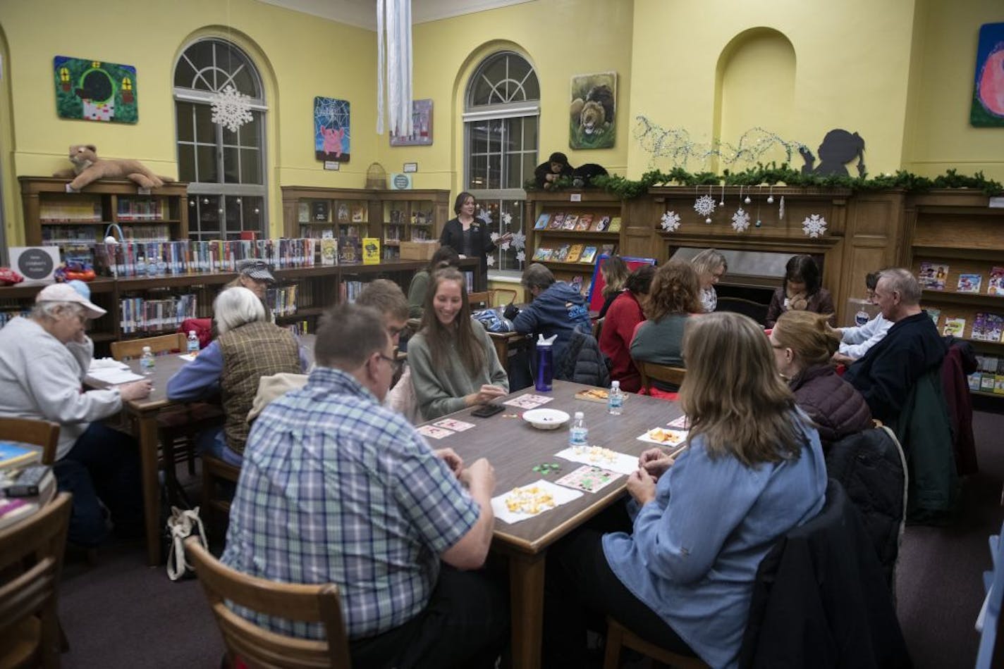 Honora Rodriquez, Adult Services Librarian, called out bingo numbers.