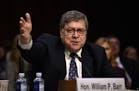 William Barr, nominee to be US Attorney General, testifies during a Senate Judiciary Committee confirmation hearing on Capitol Hill Tuesday, Jan. 15, 