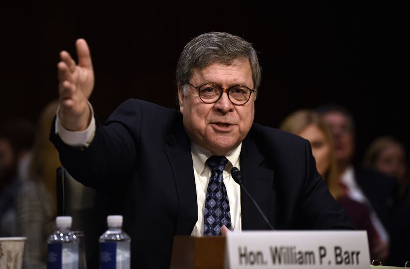 William Barr, nominee to be US Attorney General, testifies during a Senate Judiciary Committee confirmation hearing on Capitol Hill Tuesday, Jan. 15, 2019 in Washington, D.C.