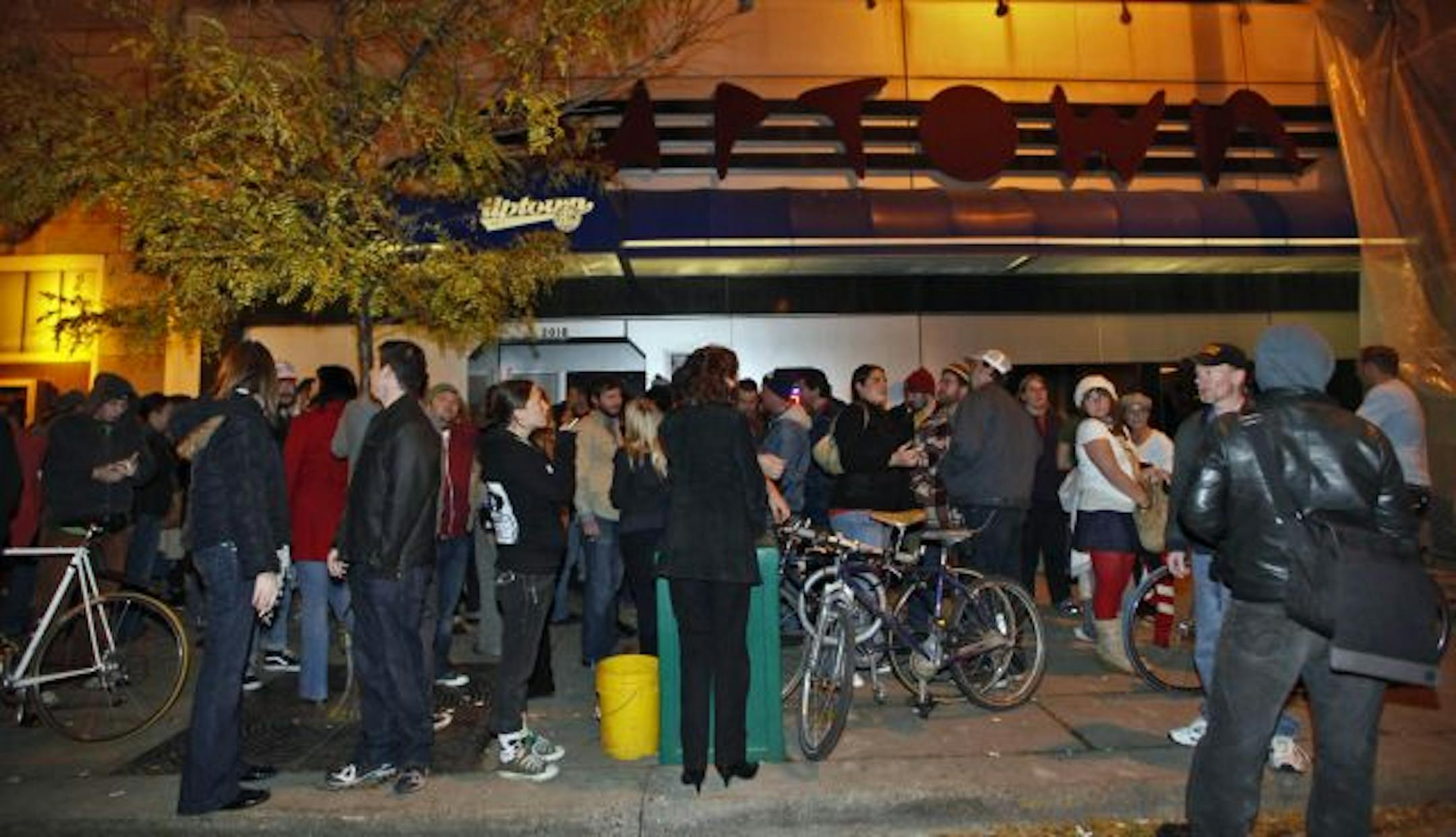 A crowd gathered outside the Uptown on Sunday night for the club's final show.