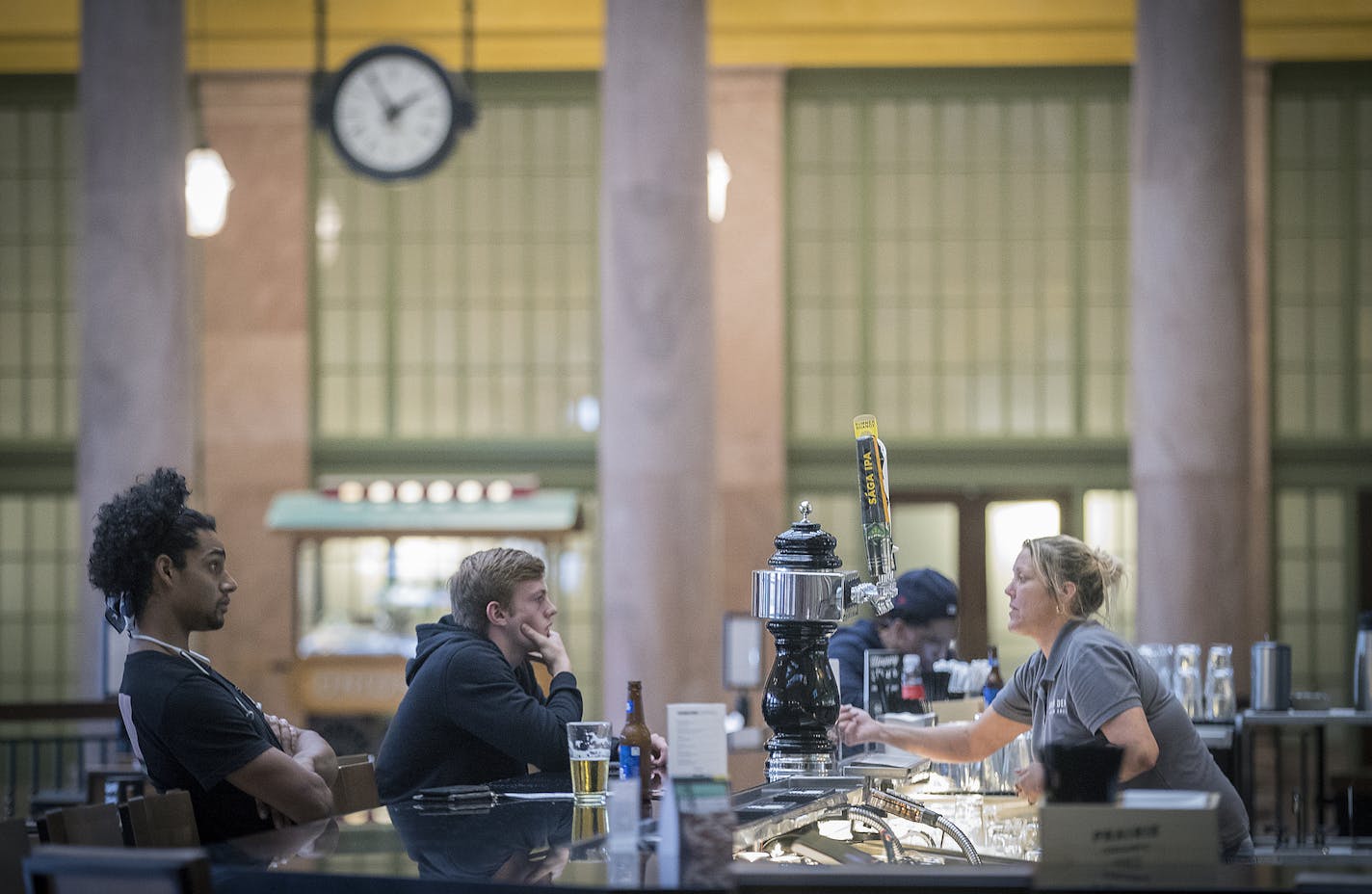 Union Depot Bar and Grill manager Monica Frady worked at the new restaurant located in the train and bus depot in St. Paul, MN.