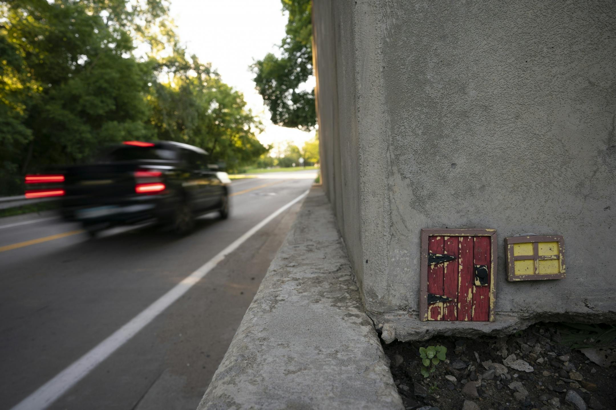 The first mouse door Mous510 installed back in February of 2017 is on a bridge abutment on the route he drives to work every day.