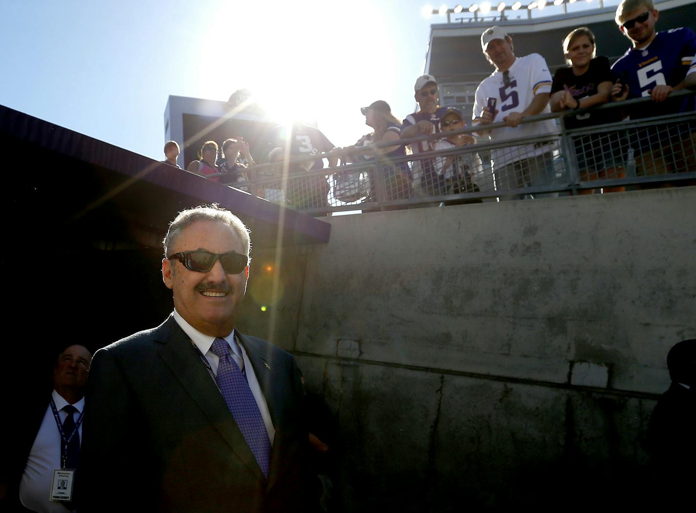 Minnesota Vikings owner Zygi Wilf walked out on the field at TCF Bank Stadium before the Vikings vs. Lions game. ] CARLOS GONZALEZ &#xef; cgonzalez@startribune.com - September 27, 2015, TCF Bank Stadium, Minneapolis, MN, NFL, Minnesota Vikings vs. San Diego Chargers ORG XMIT: MIN1509301540404902