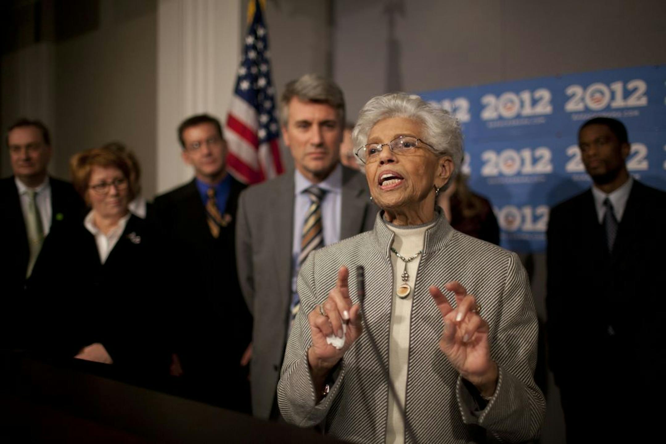 Obama For America Minnesota held a press conference in the State Office Building in St. Paul Monday afternoon to launch the Truth Team – a new effort by President Obama's supporters to promote the president's achievements, respond to attacks on his record, and hold republicans accountable. Longtime Minneapolis political activist Dr. Josie Johnson spoke about how she was shocked and saddened that there was a need for such a thing as a Truth Team. She was surrounded by other members of the Truth T