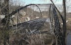 This March 26, 2019 photo, shows, The Kern Bridge south of Mankato, Minn., which is the longest of its type remaining in the United States. The bridge