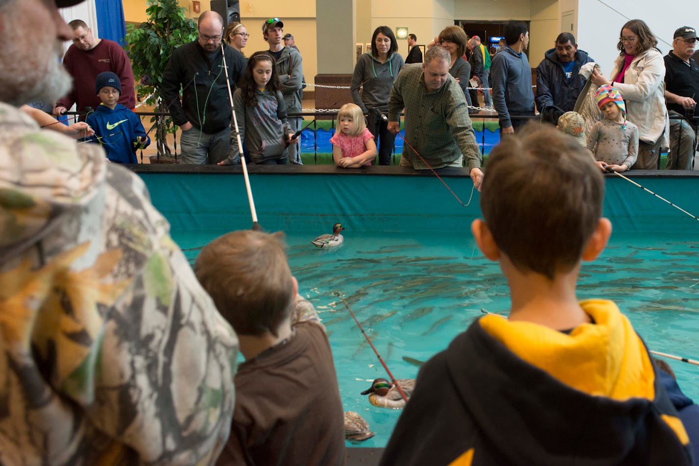 The upcoming Northwest Sportshow at the Minneapolis Convention Center (the children's fishing pond is shown from 2015) was canceled because of the COVID-19 outbreak.