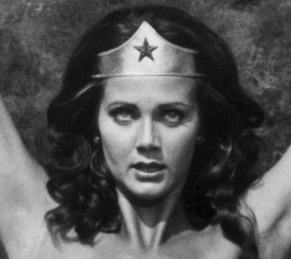 Lynda Carter stars in the title role of the 1970s television show "Wonder Woman." Shown is an October 1976 handout photo, courtesy of ABC Television.