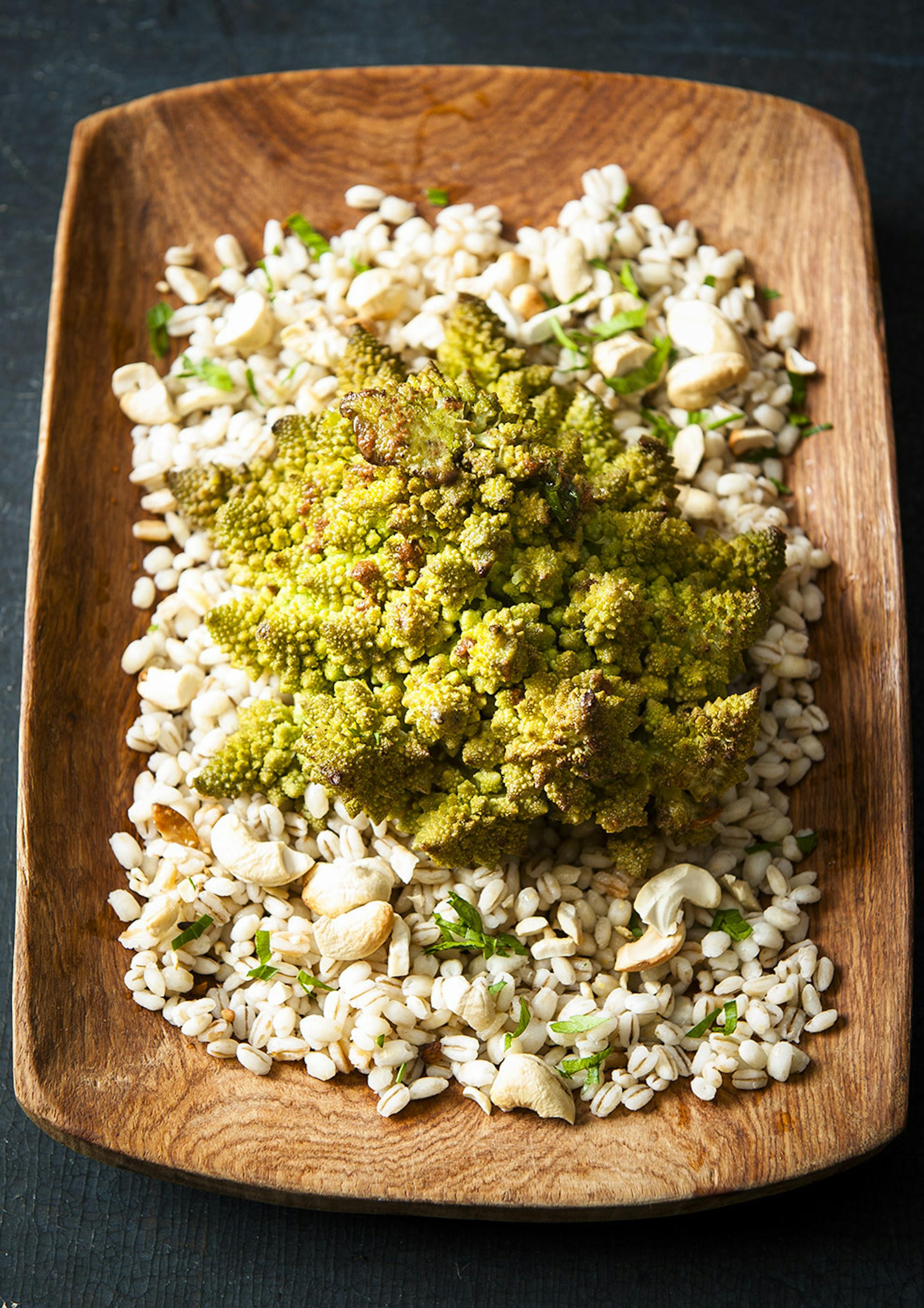 Whole roasted romanesco with curry butter