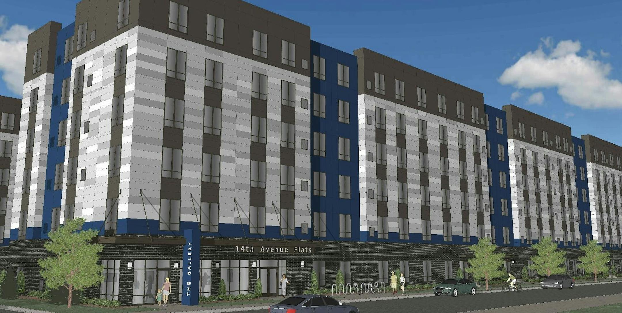 The 14th Avenue Flats would offer 175 units of affordable housing.
Courtesy Schafer Richardson