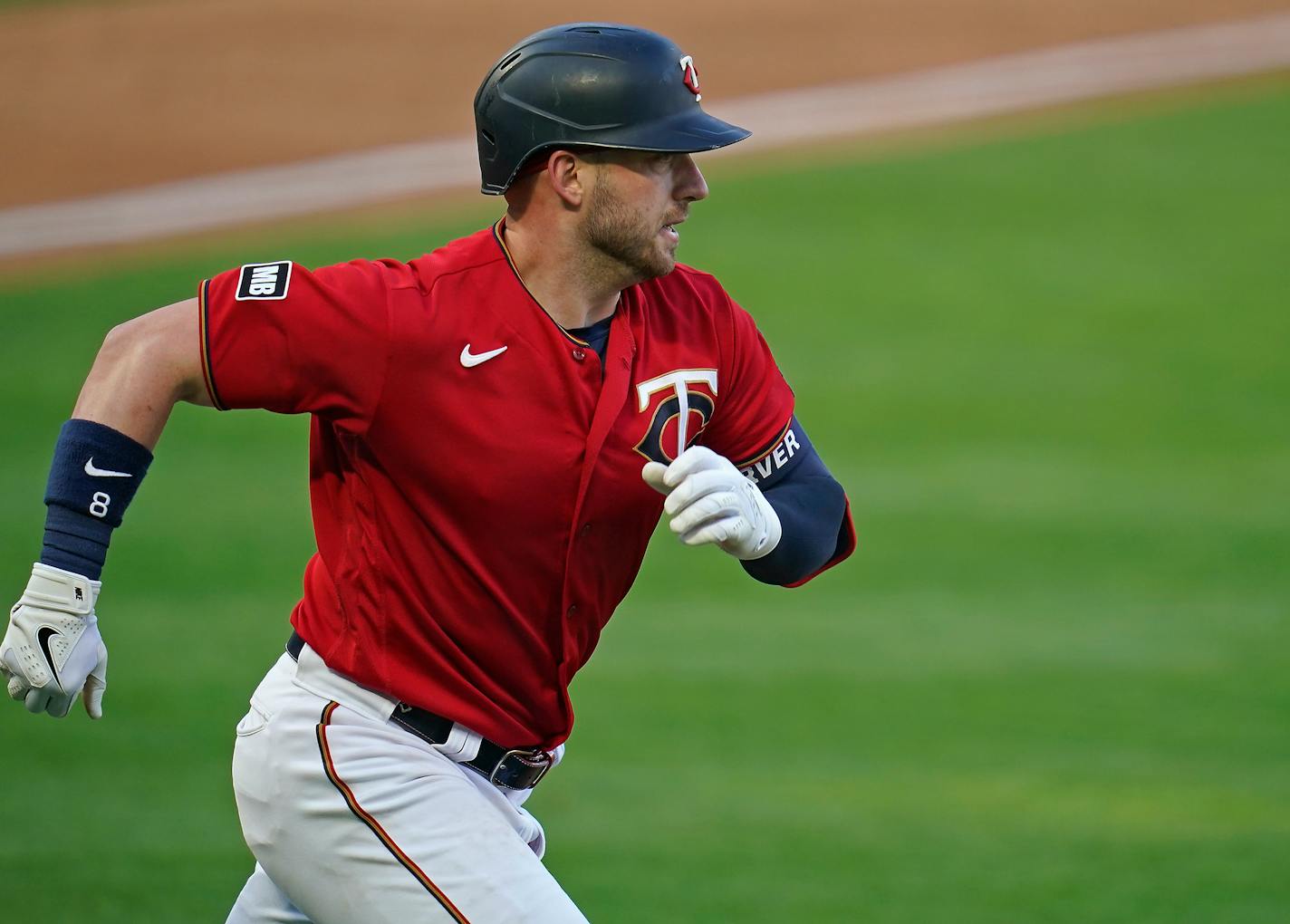 Minnesota Twins catcher Mitch Garver (8) hit a double in the third inning. ] leila.navidi@startribune.com