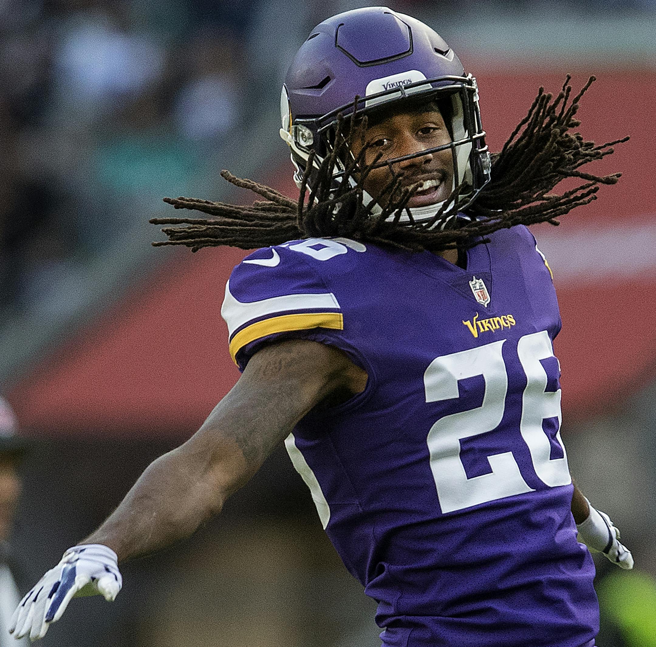 Minnesota Vikings cornerback Trae Waynes (26) reacted after breaking up a pass in the second quarter. ] CARLOS GONZALEZ ï cgonzalez@startribune.com - October 29, 2017, London, England, UK, Twickenham Stadium, NFL, Minnesota Vikings vs. Cleveland Browns,