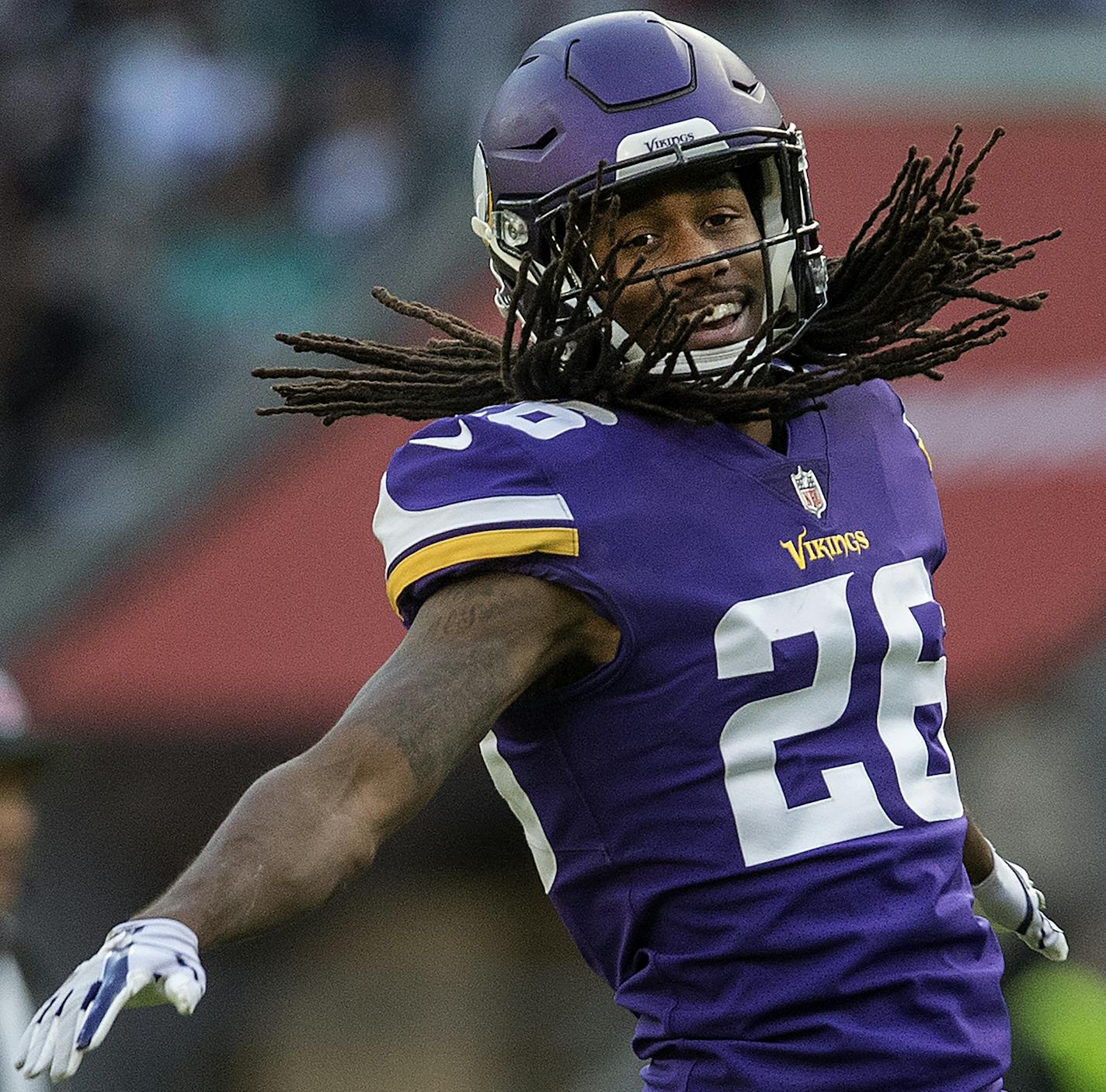 Minnesota Vikings cornerback Trae Waynes (26) reacted after breaking up a pass in the second quarter. ] CARLOS GONZALEZ &#xef; cgonzalez@startribune.com - October 29, 2017, London, England, UK, Twickenham Stadium, NFL, Minnesota Vikings vs. Cleveland Browns,