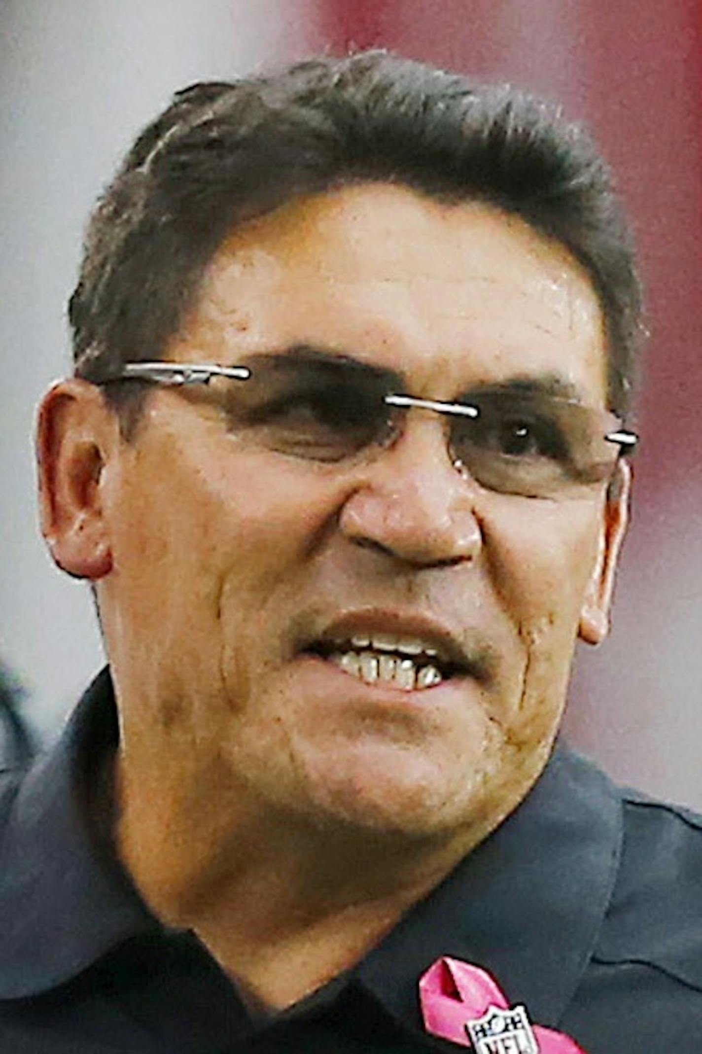 Carolina Panthers head coach Ron Rivera shouts at players after failing to convert on offense in the second half of an NFL football game against the Arizona Cardinals on Sunday, Oct. 6, 2013, in Glendale, Ariz. The Cardinals defeated the Panthers 22-6. (AP Photo/Ross D. Franklin)