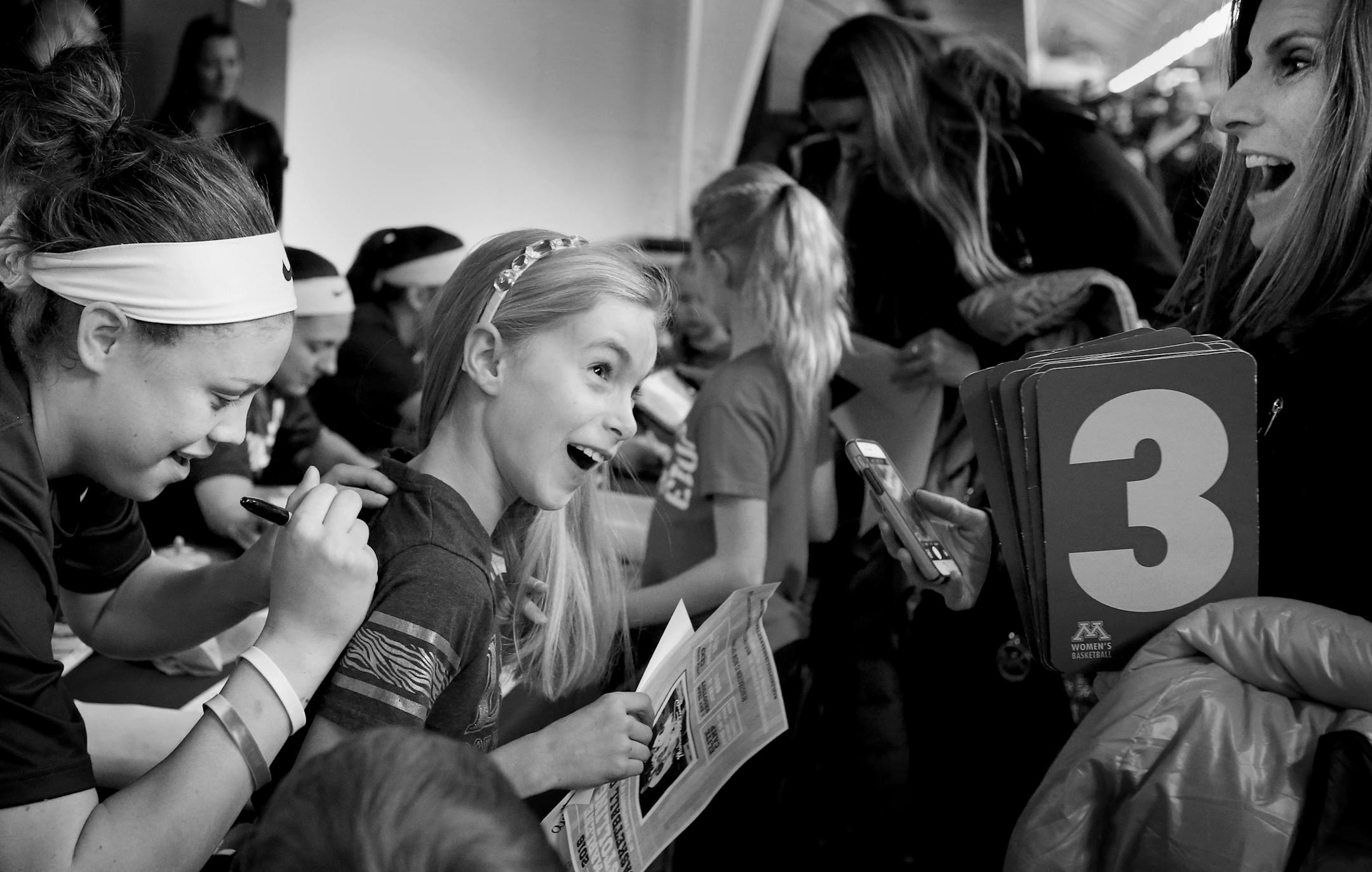 Rachel Banham signed autographs for fans after a game at Williams Arena.