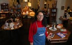 Mary Tanis, owner of Strive Bookstore, stands for a portrait Saturday, Feb. 10, 2024 at her shop on Nicollet Mall in downtown Minneapolis. Strive sell
