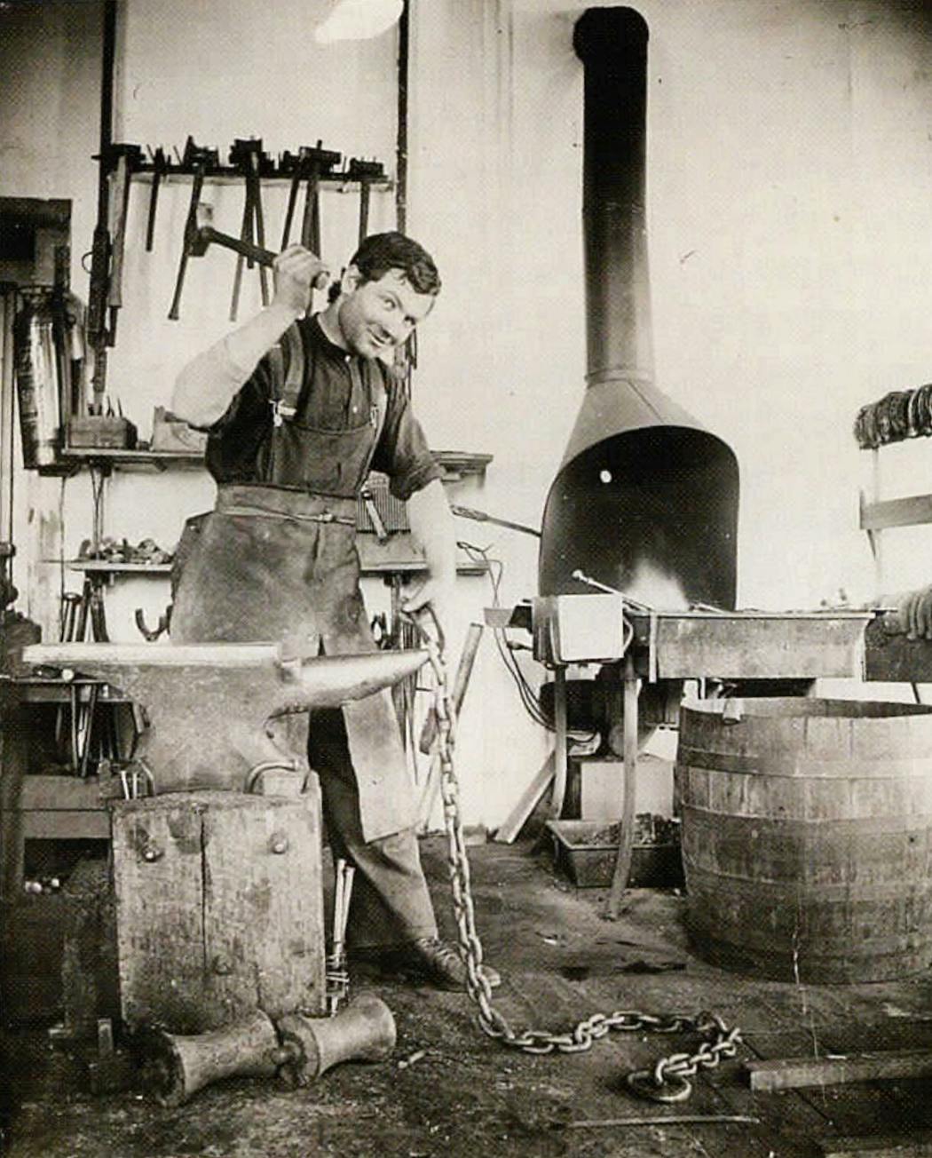 Brother Justus Trettel, a blacksmith at St. John's Abbey, is thought to have made stills for Stearns County farmers and shared knowledge of making whiskey safely during Prohibition.