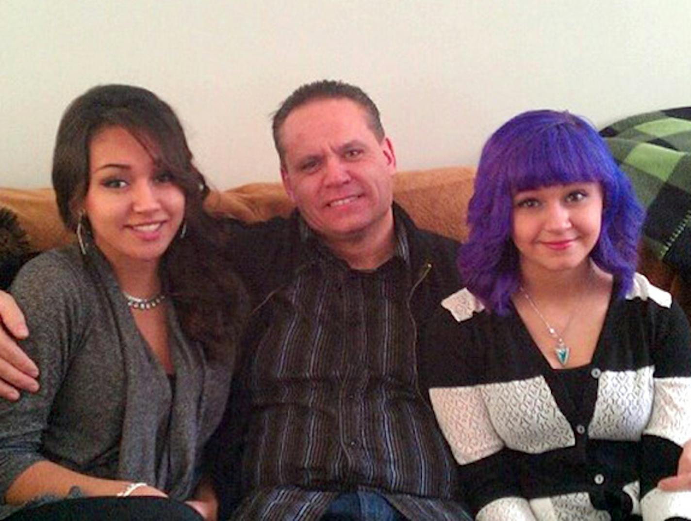 Wade McIntosh is pictured with daughters Maria, left, and Olivia. All three members of the family were killed by Jeffrey Jemaile Taylor in April.