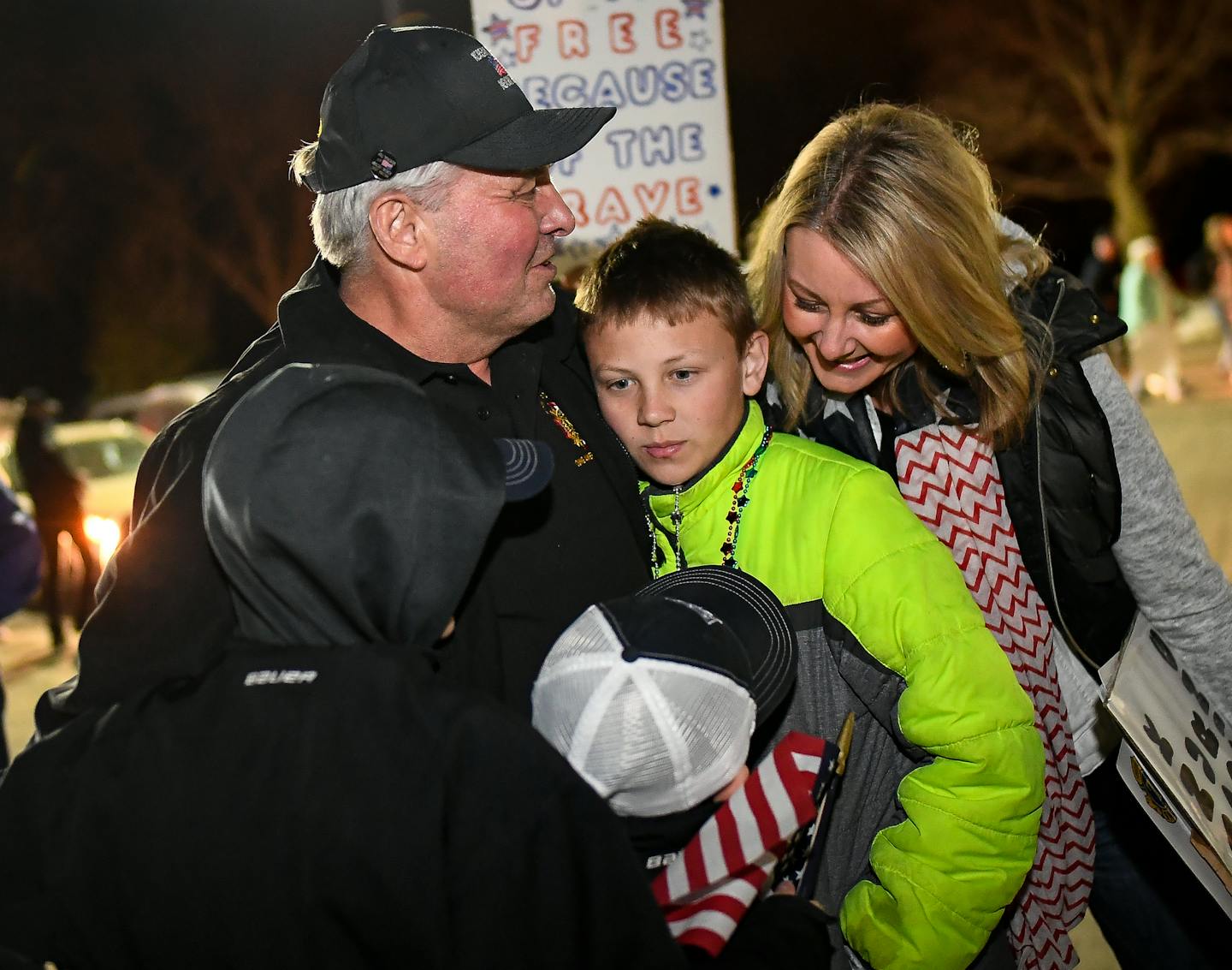 Jon Ittel, a Vietnam War veteran who served in the Army, hugged his daughter Jennifer, and grandsons, from left, Hutton, 10, Henry, 7 and Harrison Deming, 12, after Ittel arrived back in Waconia after a whirlwind trip to Washington, D.C. to visit the Korean and Vietnam War memorials Wednesday. ] AARON LAVINSKY &#xef; aaron.lavinsky@startribune.com Carver County veterans and charity groups raised nearly $100,000 to send 143 Korean and Vietnam war vets on an honor trip to Washington, D.C., to tour