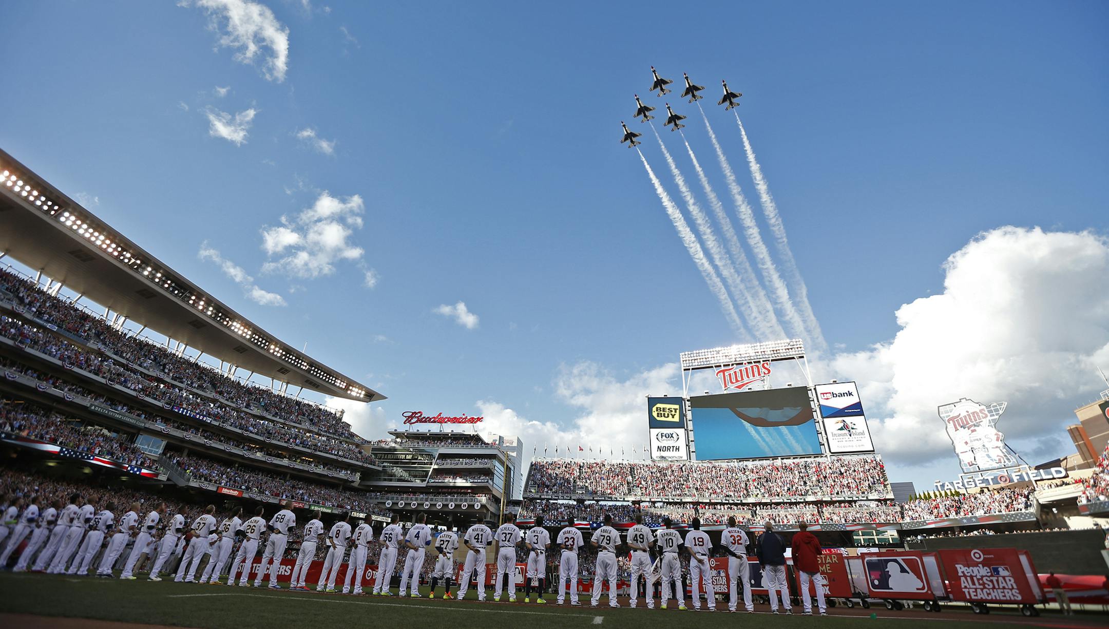 The fly over during Tuesday night All Star Game at Target Field July 15, 2014 in Minneapolis, MN. ] Jerry Holt Jerry.holt@startribune.com
