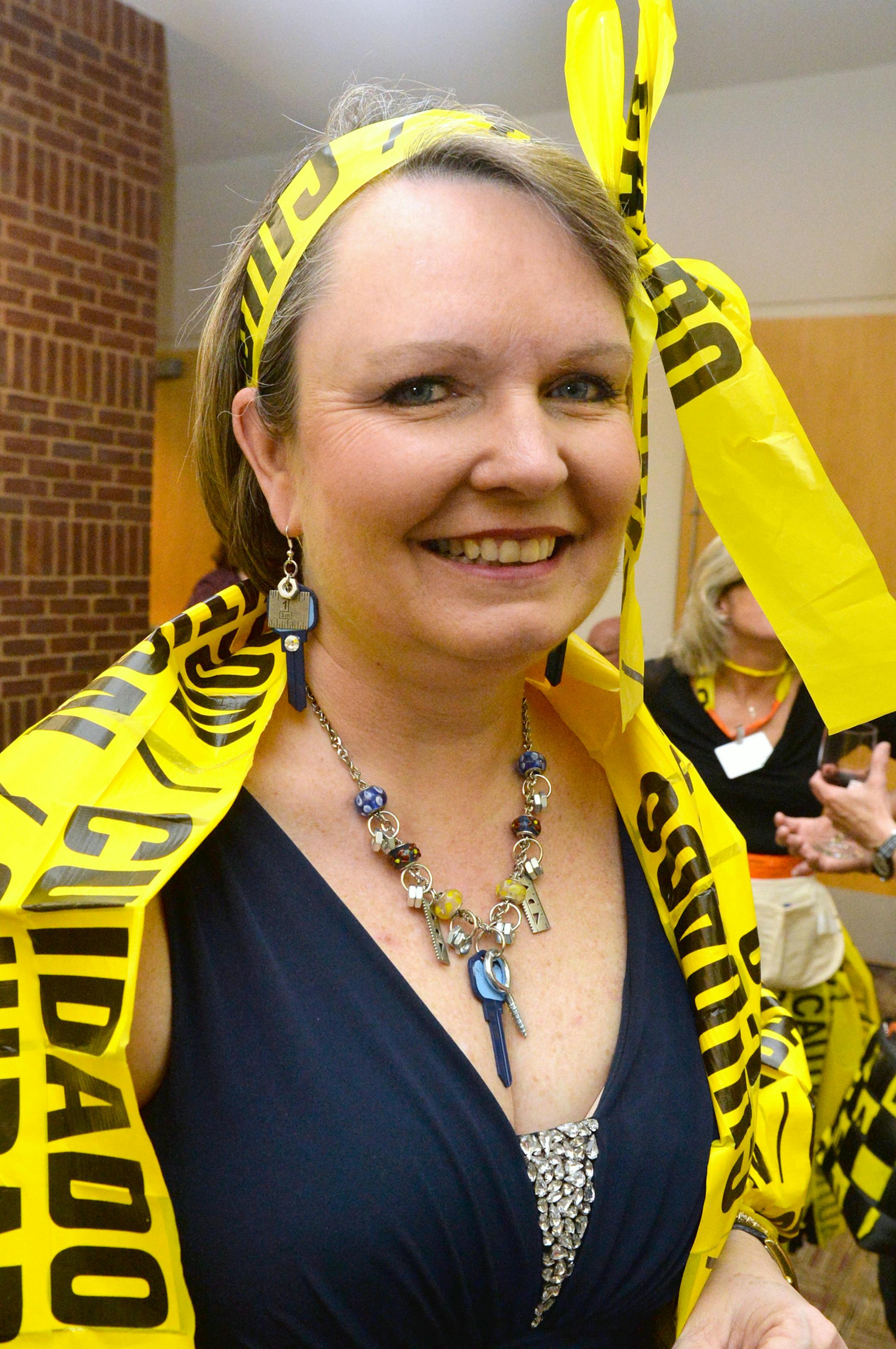 Denise Delahanty spent two hours creating her hardware accessories. ] (SPECIAL TO THE STAR TRIBUNE/BRE McGEE) **Denise Delahanty