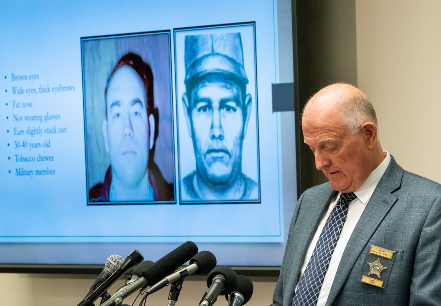 Evidence photos of Danny Heinrich were part of Sheriff Don Gudmundson's presentation.