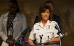 Minneapolis Police Chief Janee Harteau spoke during a press conference about the Minneapolis Police Department's transgender and gender non-conforming