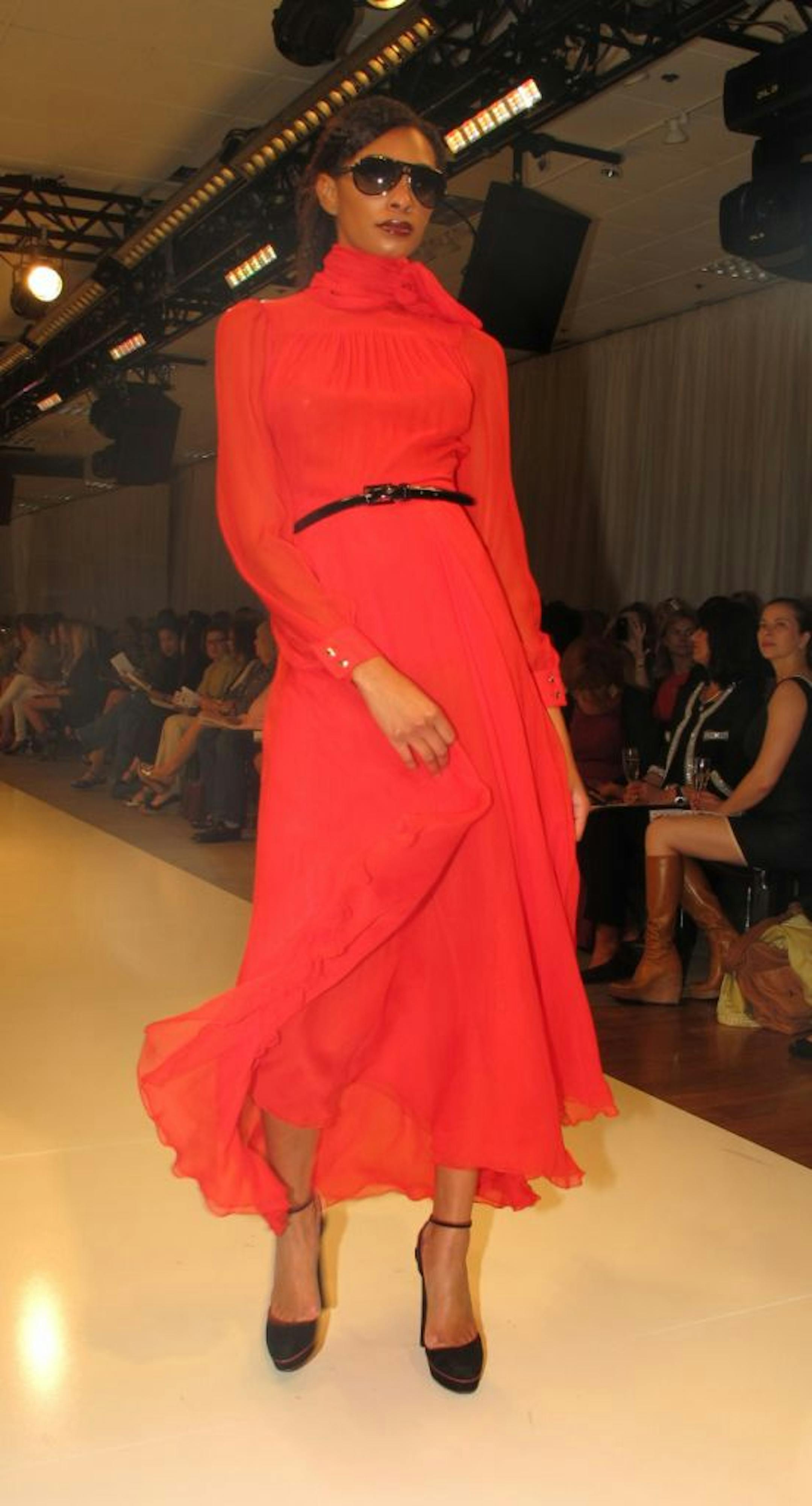 Color story: A Gucci chiffon dress.