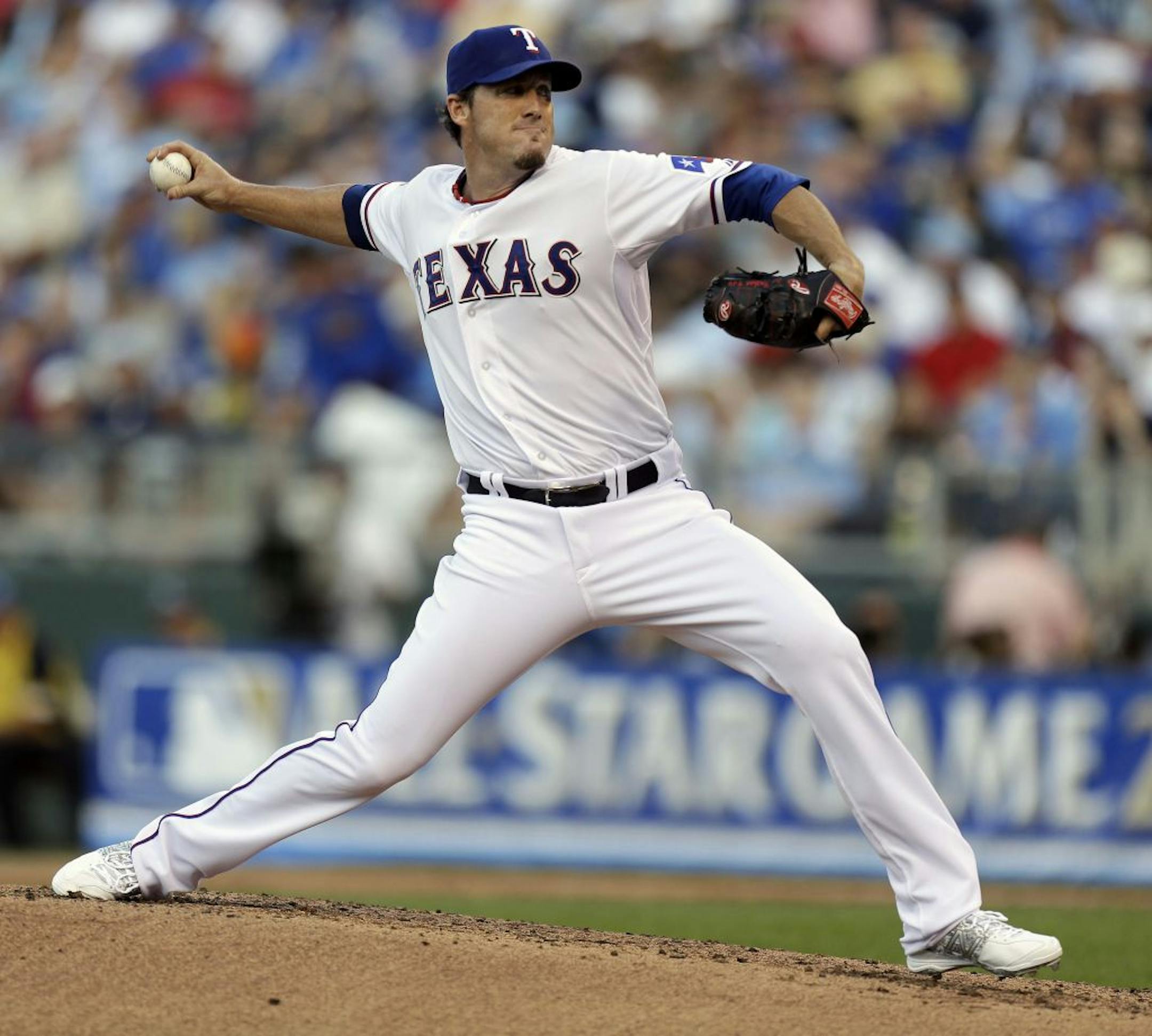 American League's Joe Nathan, of the Texas Rangers, delivers during second inning of the MLB All-Star baseball game Tuesday, July 10, 2012, in Kansas City, Mo.