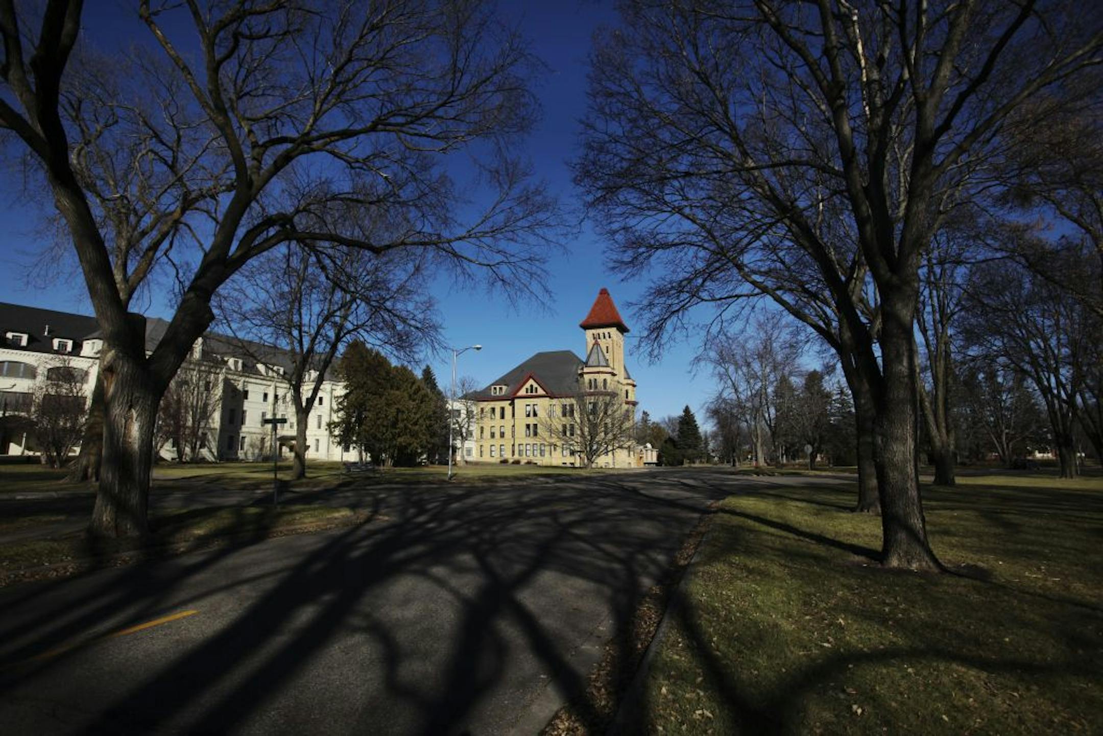 The exterior of the Fergus Falls State Hospital administration building, center, looks much the same as it did when construction on the asylum and accompanying grounds was completed in 1907. The scene was photographed Wednesday, Nov. 14, 2012, in Fergus Falls, MN.