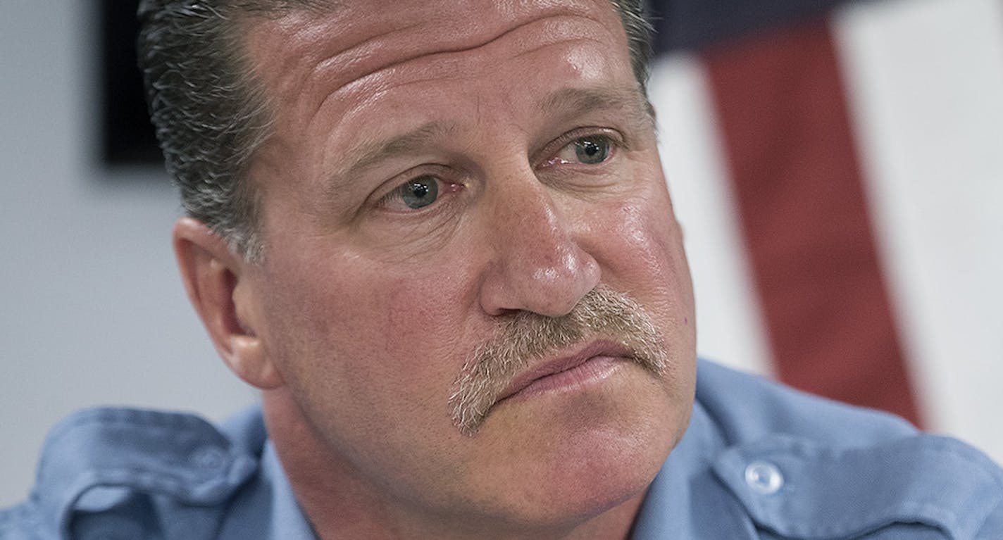 Minneapolis Police Union President Lt. Bob Kroll addressed the media regarding the release of the body camera footage in the shooting death of Thurman Blevins, during a press conference at the Minneapolis Police Federation headquarters Monday, July 30, 2018 in Minneapolis, MN. ] ELIZABETH FLORES • liz.flores@startribune.com