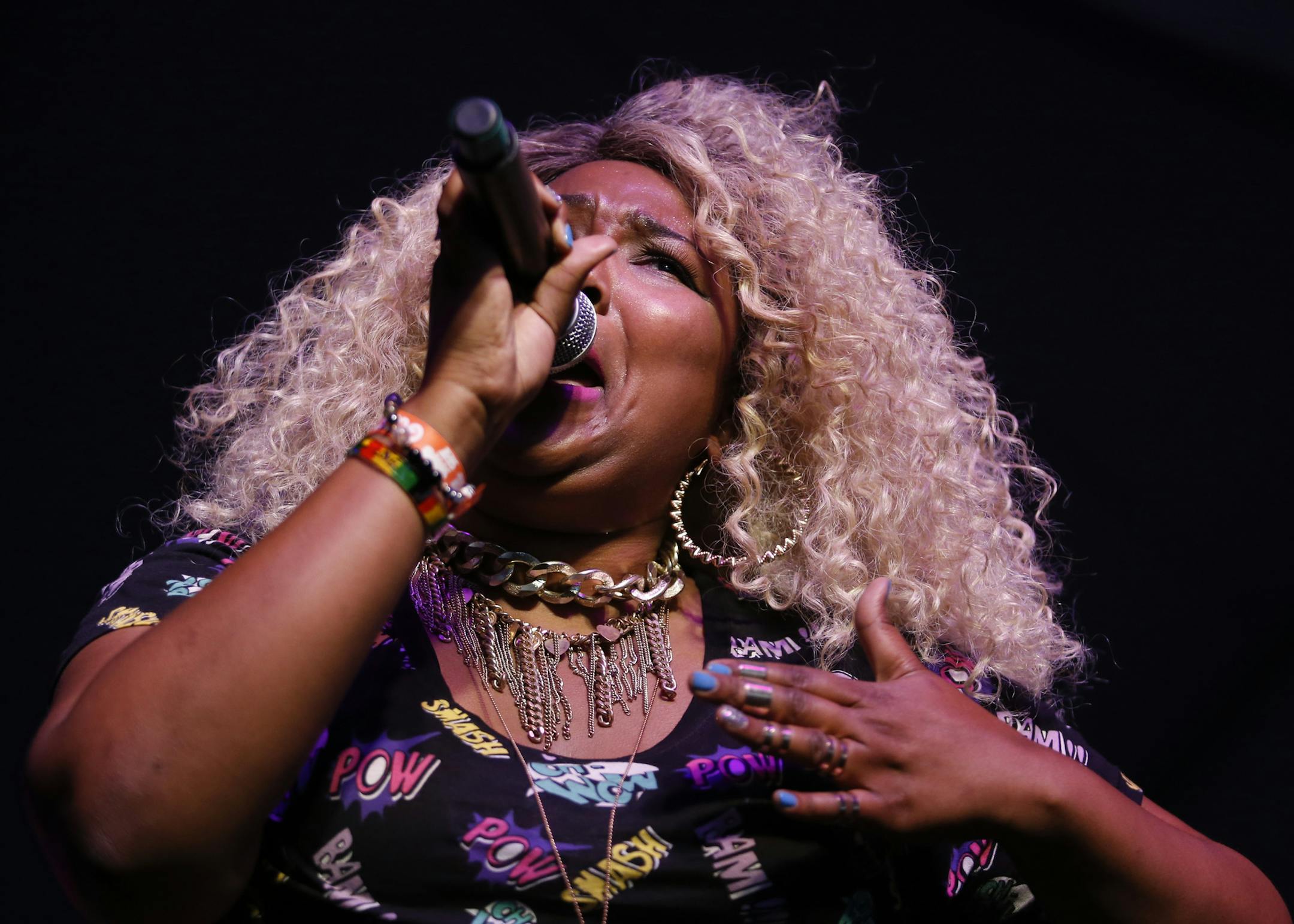Local favorite Lizzo performed in the Fifth Element tent at Soundset Sunday afternoon. ] JEFF WHEELER ‚Ä¢ jeff.wheeler@startribune.com The annual Soundset indie rap festival descended on Canterbury Park in Shakopee Sunday, May 25, 2014 for the seventh year in a row. ORG XMIT: MIN1405252000020373
