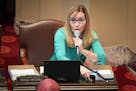Sen. Nicole Mitchell replied, "No thank you," on Wednesday when asked by Senate Minority Leader Mark Johnson if she would yield for a question.