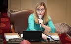 Sen. Nicole Mitchell replied, "No thank you," on Thursday when asked by Senate Minority Leader Mark Johnson if she would yield for a question. Senate 