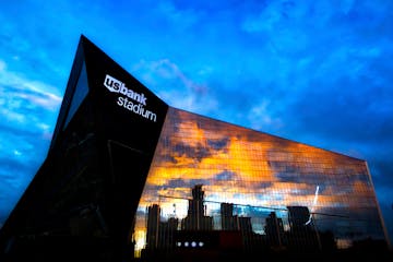 U.S. Bank Stadium from downtown Minneapolis.