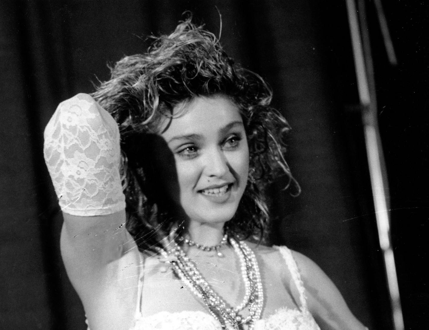 Madonna poses at the MTV Video Music Awards in 1984, one of many pivotal moments covered in the new book "Can't Slow Down: How 1984 Became Pop's Blockbuster Year."