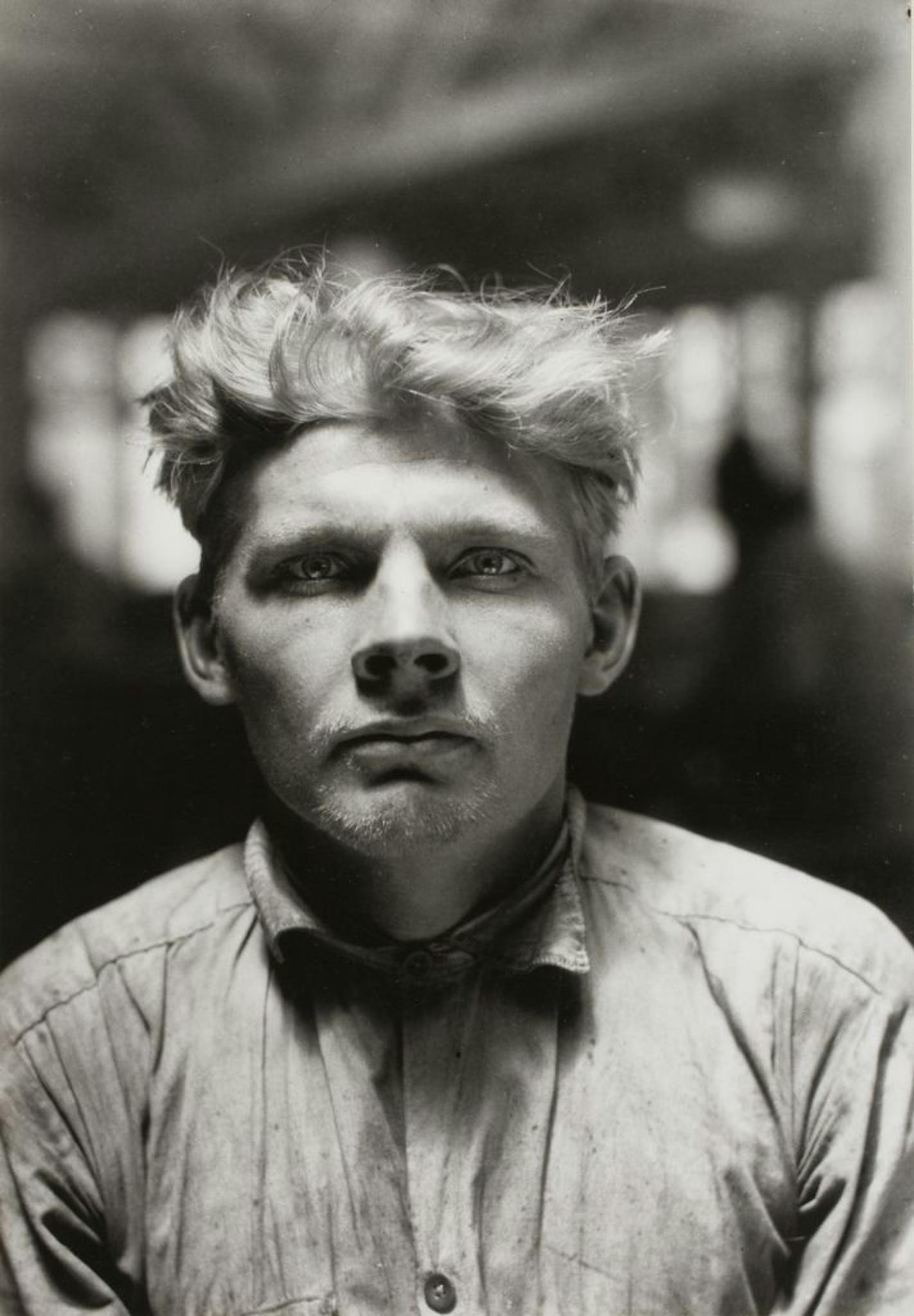 Lewis Hine's 1905 photo "A Finnish Stowaway Detained at Ellis Island.